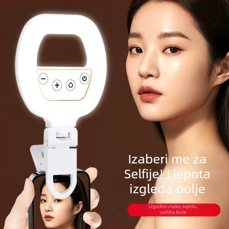 Profesionalno rasvjetno osvjetljenje za fotografiju za mobitel s fill lightom za selfie — 220V, ispod 10W, domet 5 m, jačina svjetla podesiva, potreban vanjski napajanje