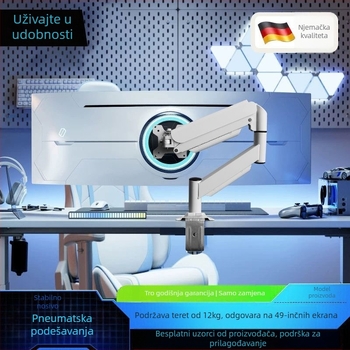 Stalak za monitor s plinskom oprugom, rotirajućim mehaničkim rukom, stolni nosač, bez bušenja