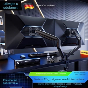 Stalak za monitor s plinskom oprugom, rotirajućim mehaničkim rukom, stolni nosač, bez bušenja