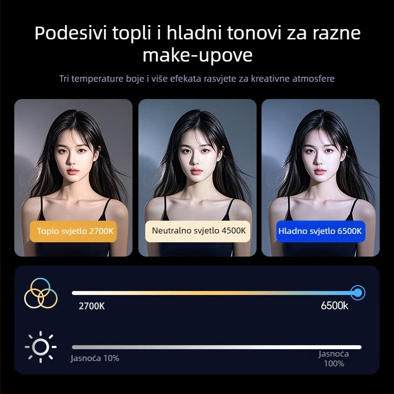 Mali LED rasvjeta za fotografiranje i video s mobitelom, ručno, 3W, USB 5V/1A, podesiva temperatura boje 2500K-9900K, model M82/M82RGB