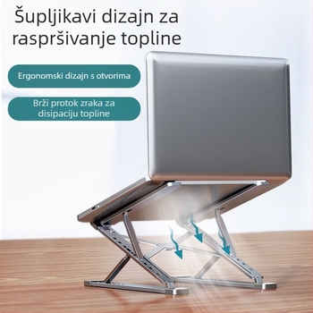 N8 aluminijski stalak za prijenosno računalo – dvostruki sloj, sklopiv, podesiva visina