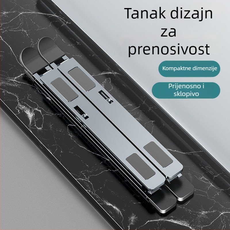 N8 aluminijski stalak za prijenosno računalo – dvostruki sloj, sklopiv, podesiva visina