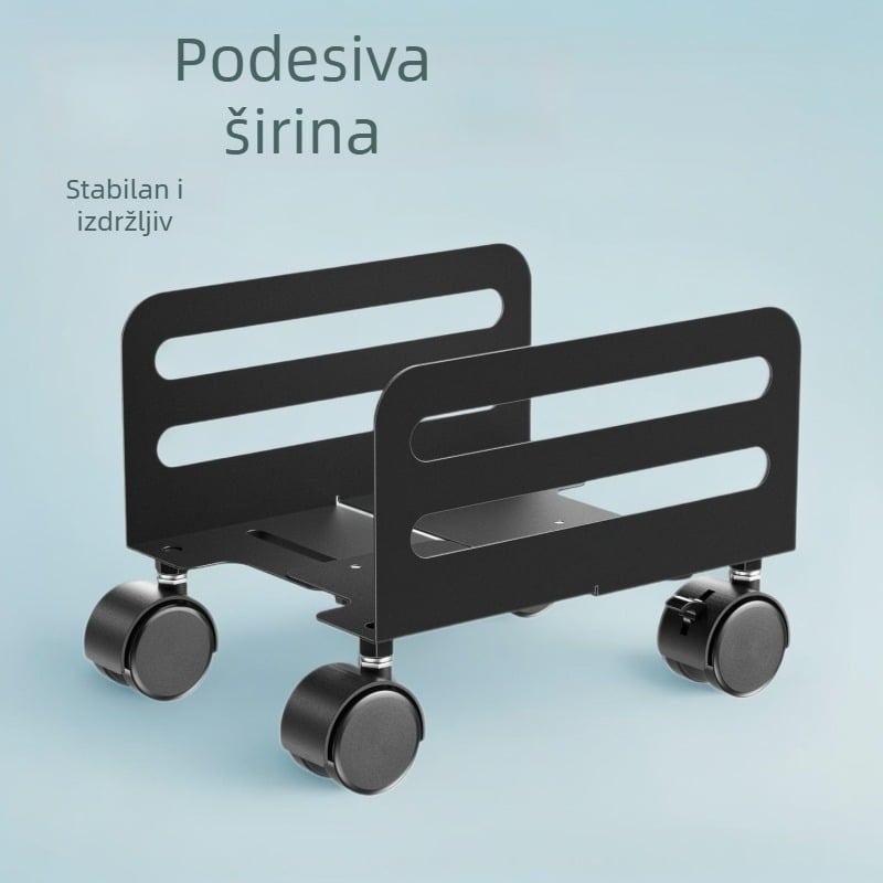 Stalak za računalo s podesivom širinom, okretna konstrukcija od čelika i željeza