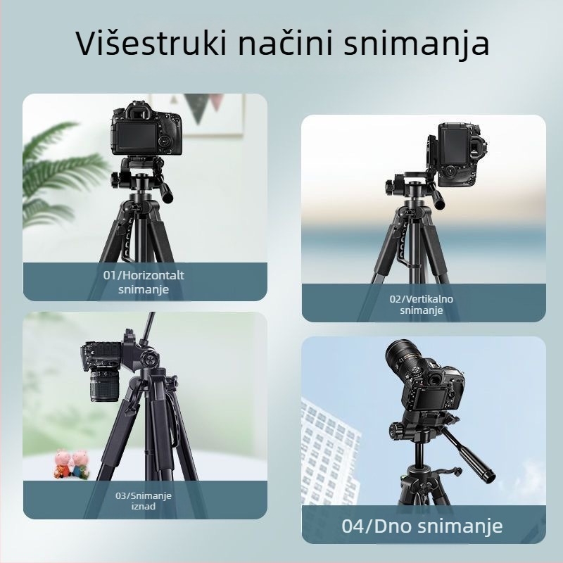 Stativ za DSLR/Mirrorless/telefon s kugličnom glavom, karbonska vlakna, 5 sekcija