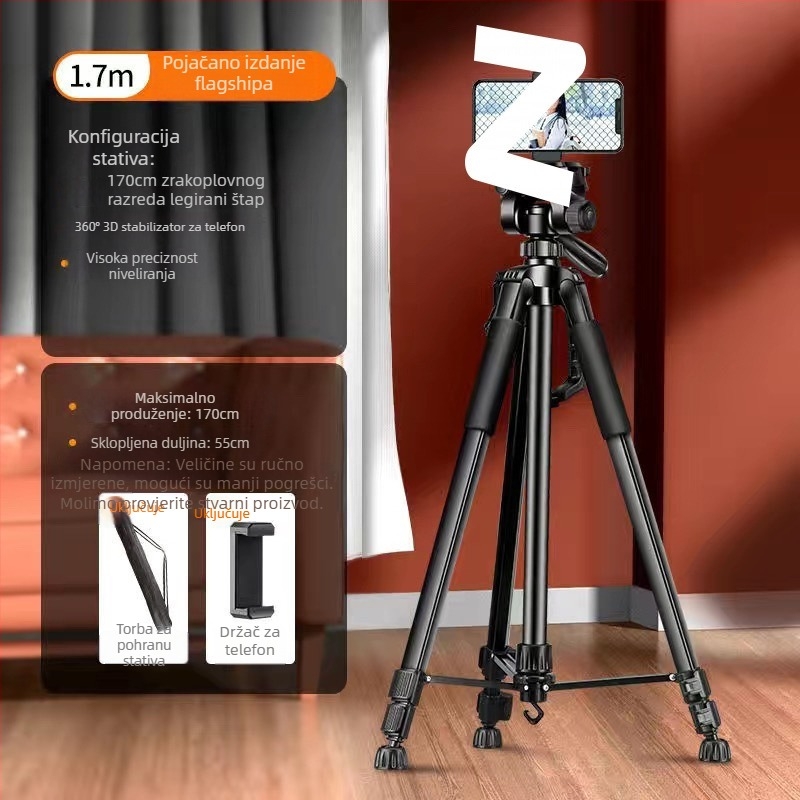 Stativ za DSLR/Mirrorless/telefon s kugličnom glavom, karbonska vlakna, 5 sekcija