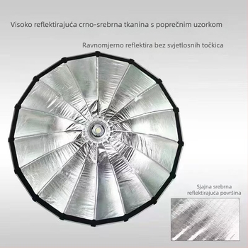 90 cm duboki parabolni softbox s Bowens držačem, difuzor s mrežom za studijsko osvjetljenje