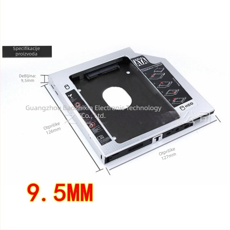 SSD držač za tvrdi disk, aluminijsko kućište, OEM, podržava jedinstvenu raspored, paket: držač za disk, odvijač, vijci, okvir