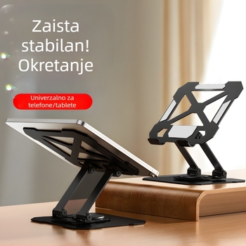 Stolni držač za tablet, metalni, 360° rotacija, univerzalan, sklopiv, 383 g