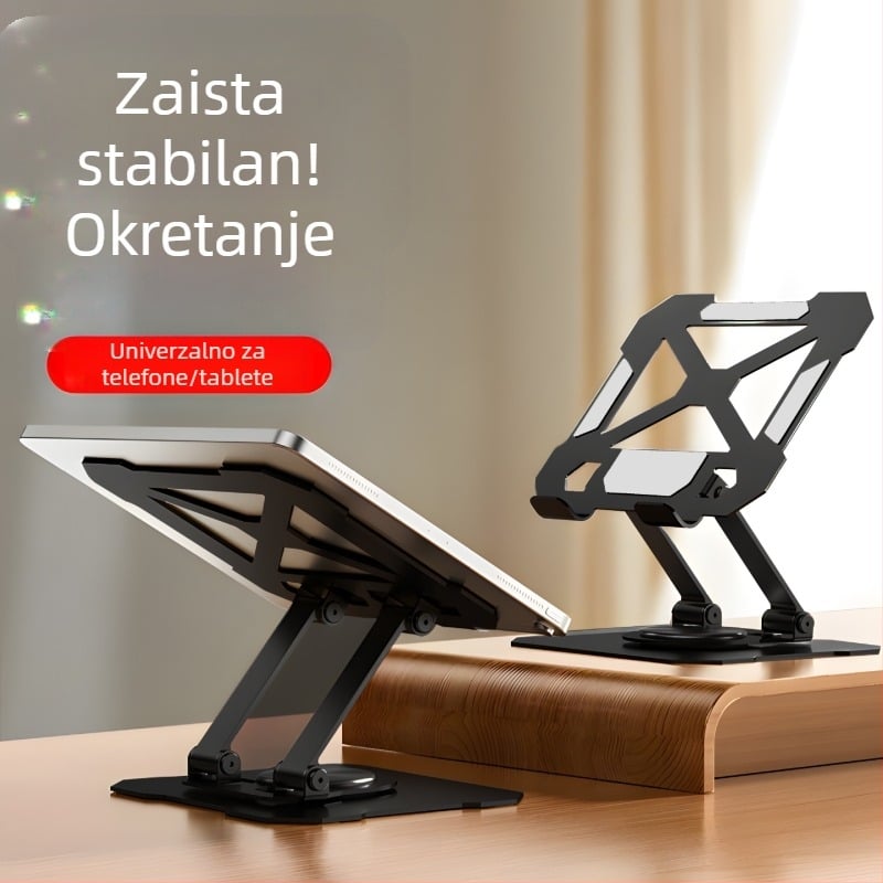Stolni držač za tablet, metalni, 360° rotacija, univerzalan, sklopiv, 383 g