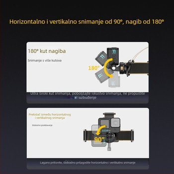 Magnetni držač naglavne trake za akcijske kamere – pogled iz prvog lica, univerzalna kompatibilnost, ABS