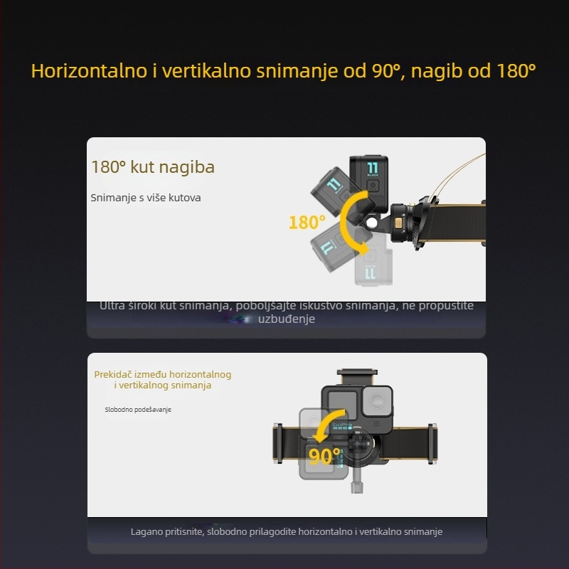 Magnetni držač naglavne trake za akcijske kamere – pogled iz prvog lica, univerzalna kompatibilnost, ABS