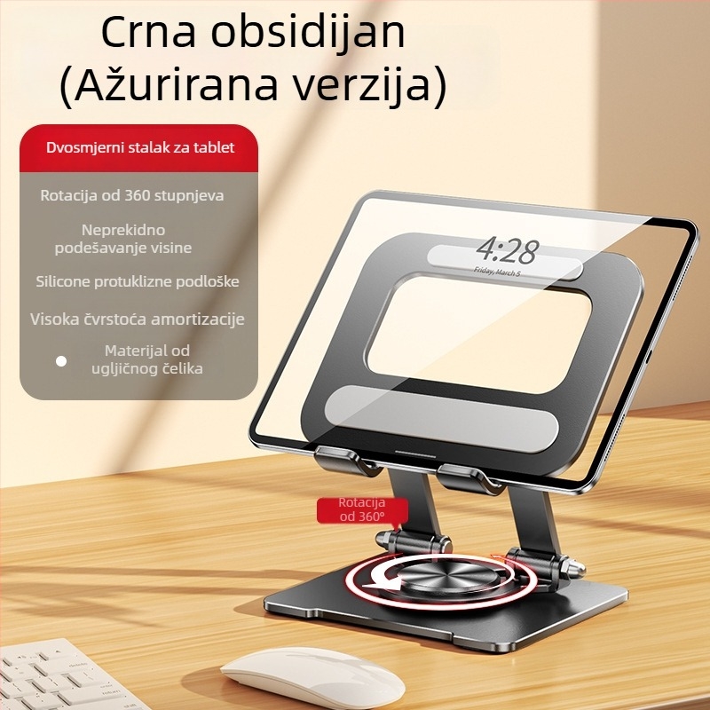 Držač za mobitel i tablet s rotacijom i sklapanjem | Univerzalna kompatibilnost (iPad, iPhone, iPod touch), 3 mjeseca jamstva, prilagodba logotipa i kutije