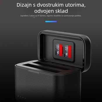 TELESIN Punjac baterije za Insta360 X4 s kutijom za punjenje i kabelom za napajanje, model S0-BCG-07-TIS, plastika