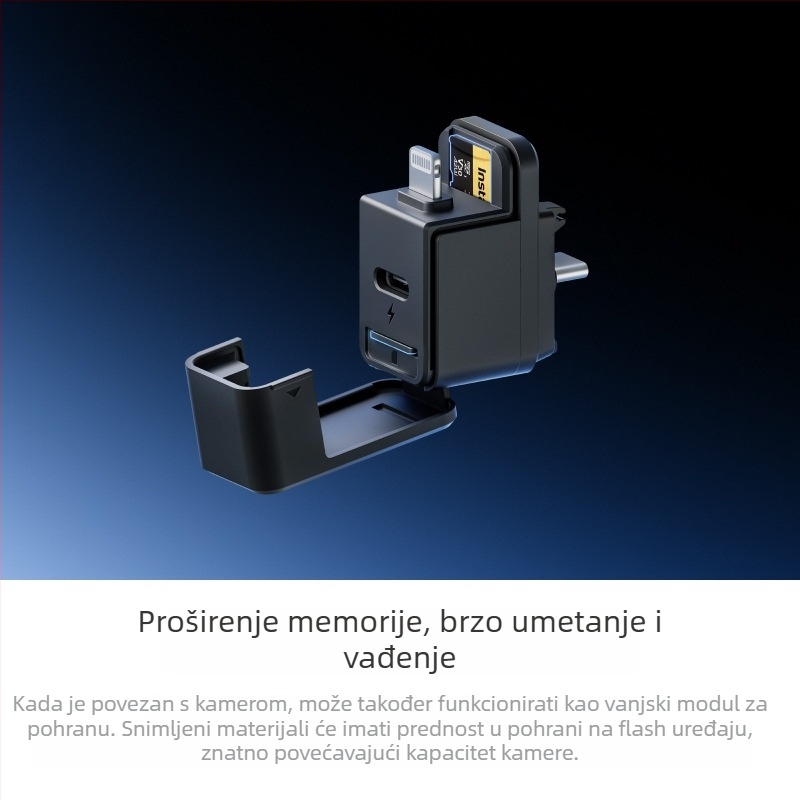 Skladišni modul za Insta360 X5 — Shadowstone originalni dodaci, plug‑and‑play, fleksibilna ljepilna baza