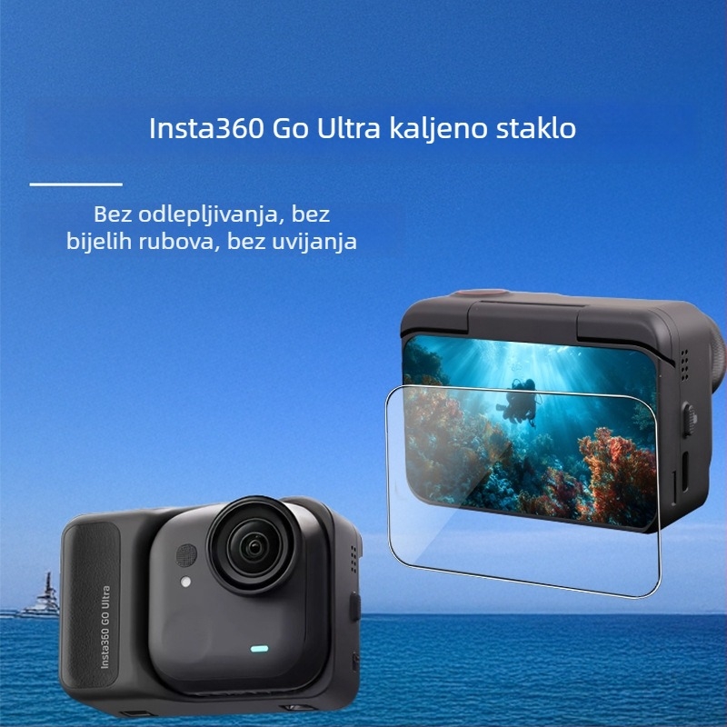 Zaštitno staklo za zaslon Insta360GoUltra, kaljeno staklo, kompatibilno Insta360GoUltra, Model Insta360GoUltra, Paket: 1 set