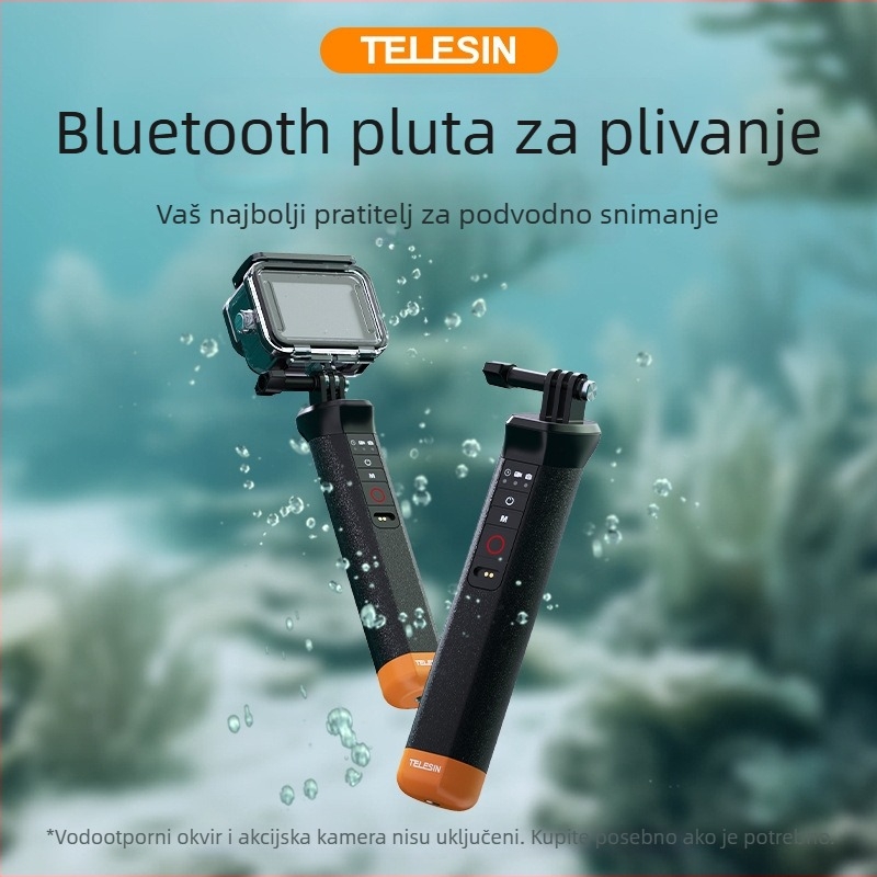 Telesin Bluetooth Buoyancy Stick Snorkel Handle za GoPro 8-13, Model S4-fhg-01-tgp, Materijal: Plastika