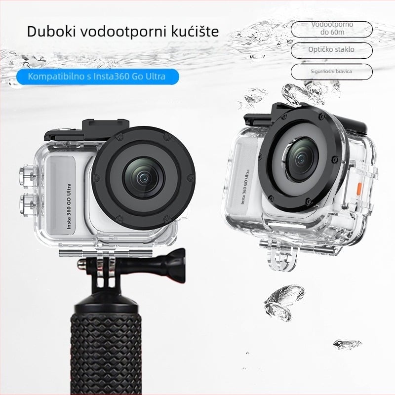 Insta360 GO Ultra Prozirno vodootporno zaštitno kućište, PC + staklo, u kutiji, na skladištu, mogućnost otiska loga