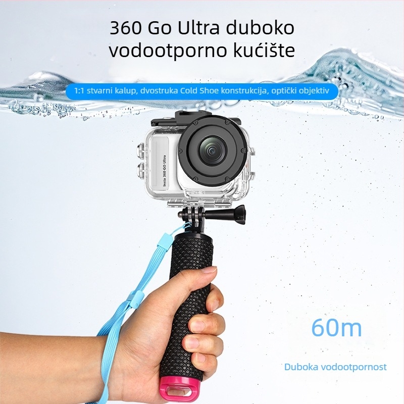 Insta360 GO Ultra Prozirno vodootporno zaštitno kućište, PC + staklo, u kutiji, na skladištu, mogućnost otiska loga