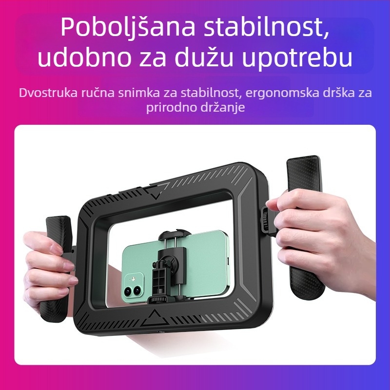 Ručno kružno svjetlo za fotografiju, prijenosno punjivo svjetlo za live streaming, model K03; 6.6W, 5V/1A, podešiva temperatura boje 2500K–9900K