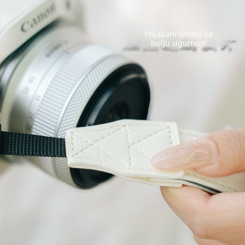 Remen za zapešće za kameru Qingjia PU koža Pu01 – kompatibilan s mirrorless i DSLR kamerama, jednostavan i izdržljiv