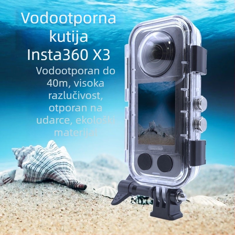 Insta360 X3/X4 vodootporno kućište s HD staklom — PC + kaljeno staklo + 316 L nehrđajući čelik, potaplačka oprema