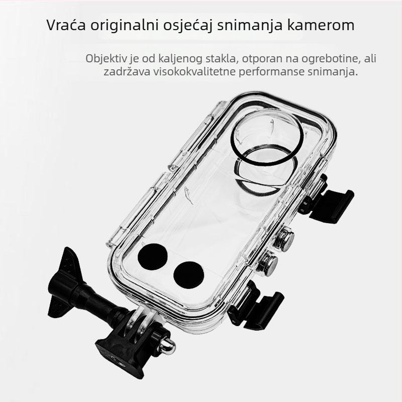 Insta360 X3/X4 vodootporno kućište s HD staklom — PC + kaljeno staklo + 316 L nehrđajući čelik, potaplačka oprema