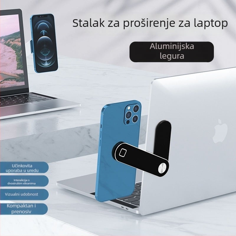 Držač za prijenosno računalo Bracket-sp21, sklopivi, stolno okretni, magnetski metalni držač; pogodan za notebooke i pametne telefone (Model Bracket-sp21; Sklopivi; Stolno rotiranje; Težina 20 g)