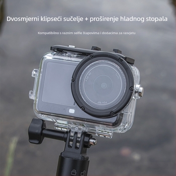Vodootporni zaštitni kućište za DJI Action6 do 60 m dubine; materijal: kaljeno staklo + 316L nehrđajući čelik; paket sadrži kućište, vijku, baza; prilagodba logotipa dostupna