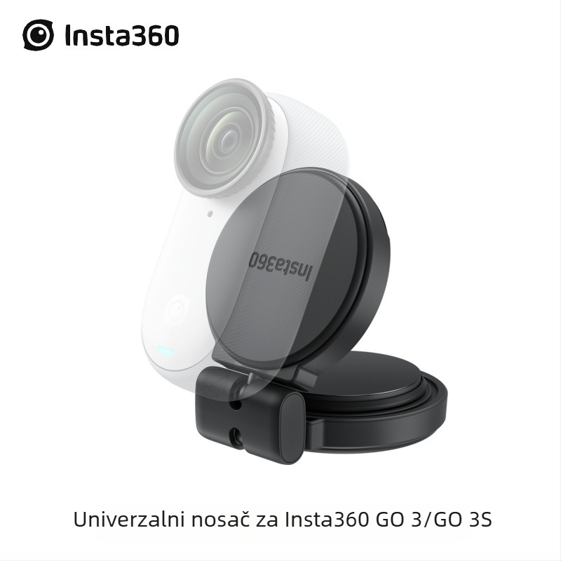 Magnetno/ljepilo fiksni dodatak za Insta360 GO 3/GO 3S – prenosni dodatak za palčevu kameru (Model GO3S-RYT-360; materijali: silikon, plast, aluminijska zlitina)