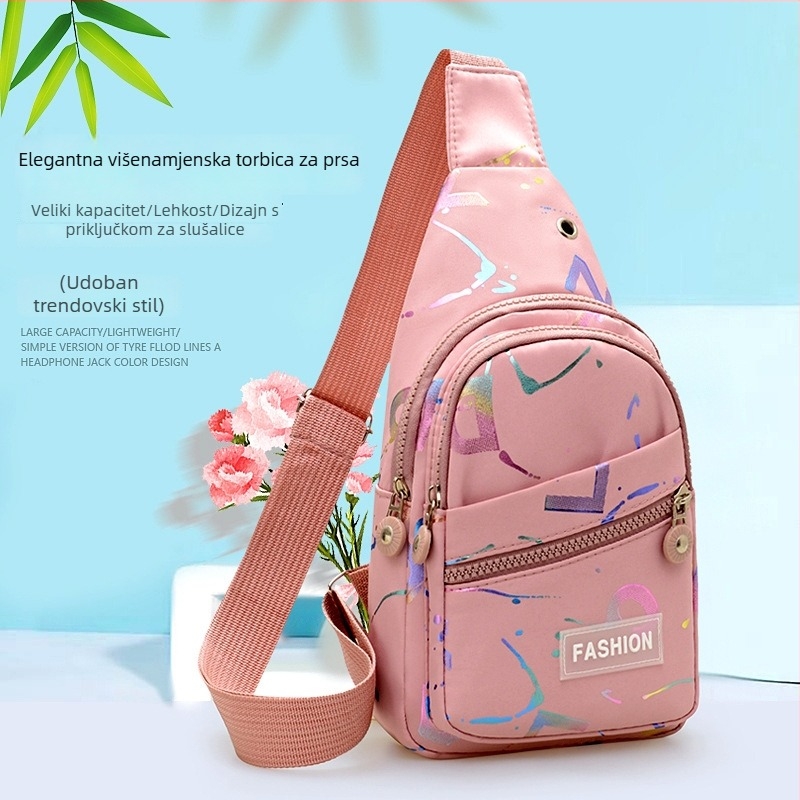 Crossbody torba, lagana, urbanog stila, Oxford tkanina, zatvarač, unutarnji džep sa zatvaračem, poliester podstava, proljeće 2025
