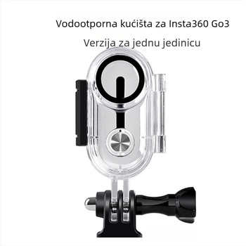 Vodootporno Zaštitno Kućište Insta360 Go3/Go3 S — Materijal: PC + kaljeno staklo + nehrđajući čelik; Kompatibilno s Insta360 Go3/Go3 S; Prilagodljiv logotip