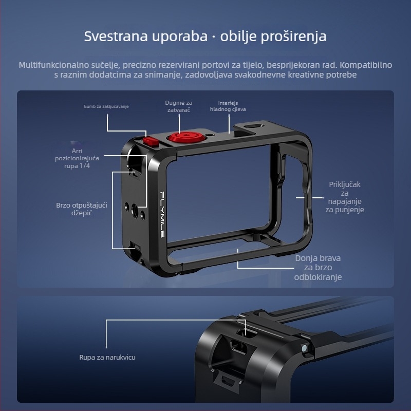Flymile metalna zaštitna kućišta i proširivi okvir za DJI Osmo Action 6 Rabbit Cage