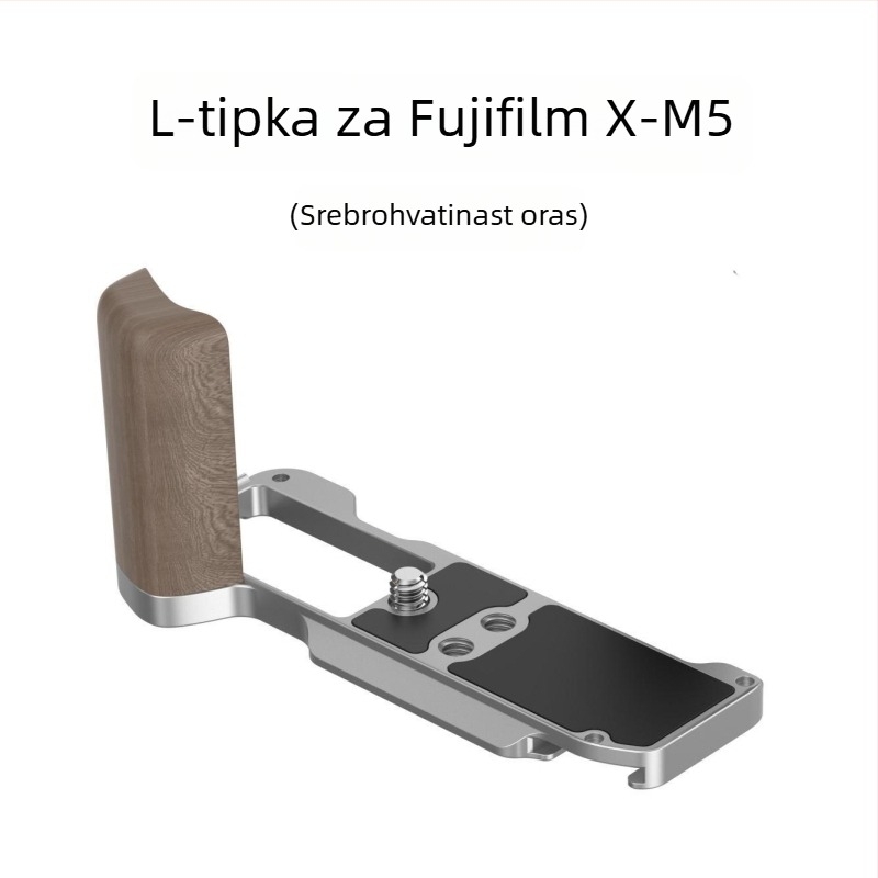 Fuji X-M5L L-type držač baza s Arca quick-release, aluminijska legura + silikon jastučić, nosivost 2–5 kg, težina 90 g