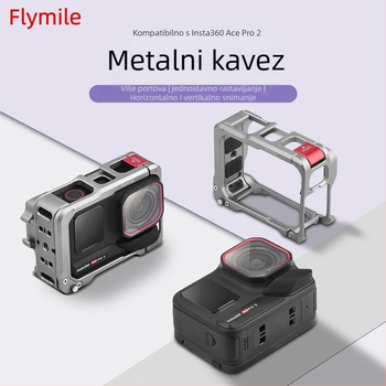 Zaštitni okvir od aluminijske legure za Insta360 Ace Pro 2 — Metalna Rabbit Cage, 83,8 g, Šifra AC2002, Izlazak 2024