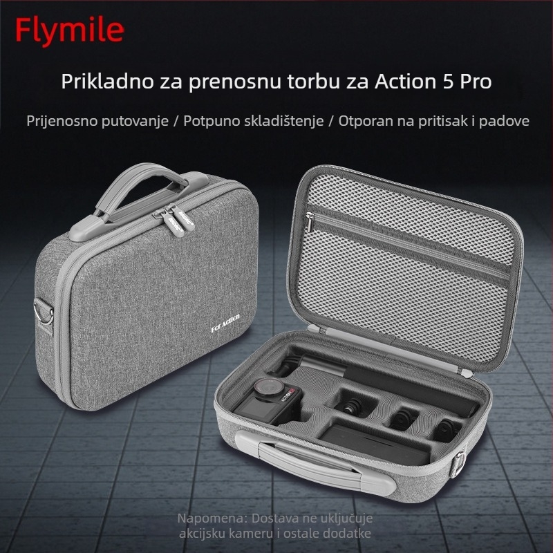 Torba preko ramena za DJI Action 5 Pro / 4 akcijsku kameru — prenosna torba za nošenje, dodatna oprema za pohranu