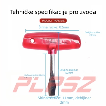 Zakrivljeni odvijač s T-držkom, od aluminijske legure, za filmske alate, težina 80 g