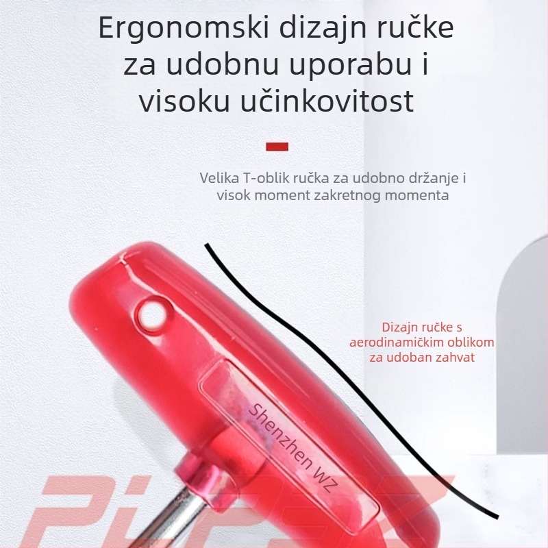 Zakrivljeni odvijač s T-držkom, od aluminijske legure, za filmske alate, težina 80 g