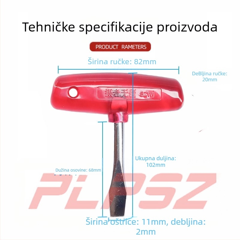 Zakrivljeni odvijač s T-držkom, od aluminijske legure, za filmske alate, težina 80 g