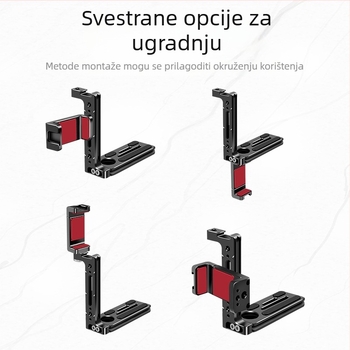 Aluminijski L-oblik držač kamere i pametnog telefona s bazom za brzo pričvršćivanje, univerzalni dodatak za stativ