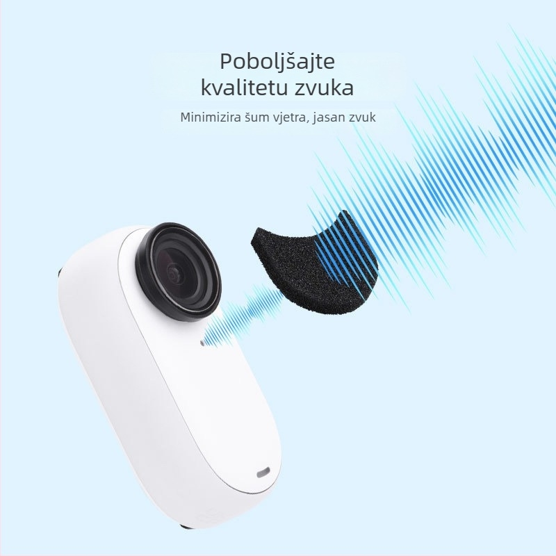 Kompatibilno s Insta360 Go3S - prozirni spužvasti zaštitnik protiv vjetra za snimanje zvuka uz redukciju buke – dodatak Go3