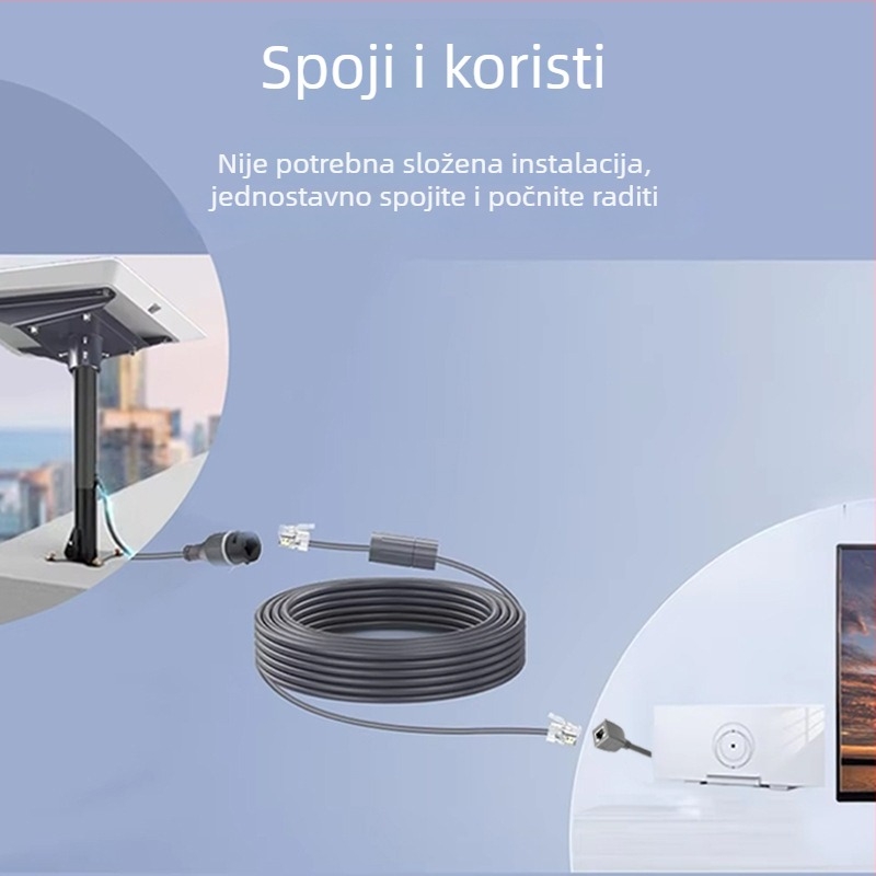 Kabel mreže Category 7 vanjski IP68 vodootporan produžni kabel s RJ-45, 1200 Mbps, duljina 0,2–3 m