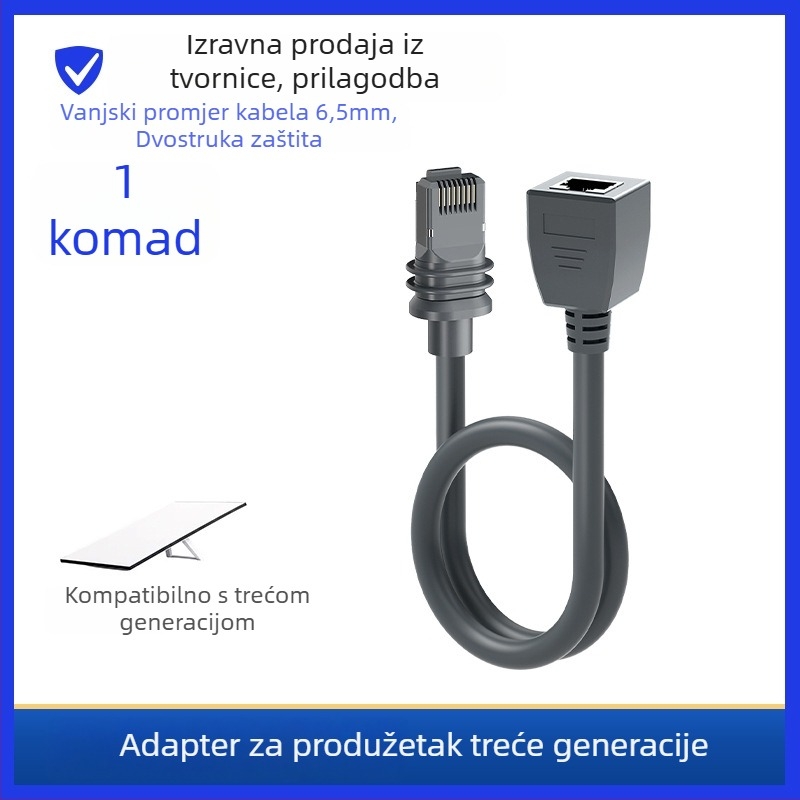 Kabel mreže Category 7 vanjski IP68 vodootporan produžni kabel s RJ-45, 1200 Mbps, duljina 0,2–3 m