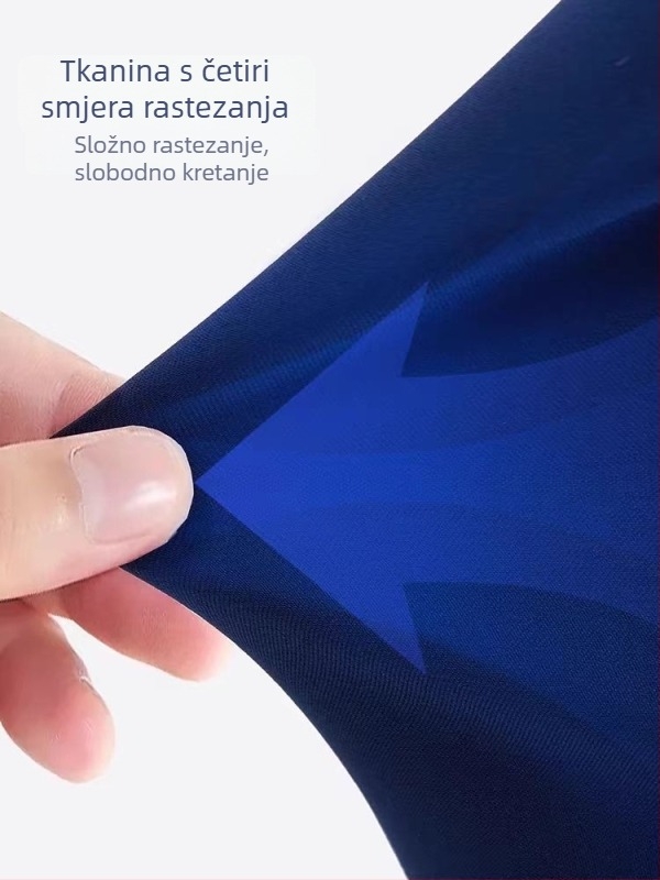 Unisex medicinski radni set — zimski, dugi rukavi, V-izrez, tkanina poliester/spandeks (90–95% poliester)