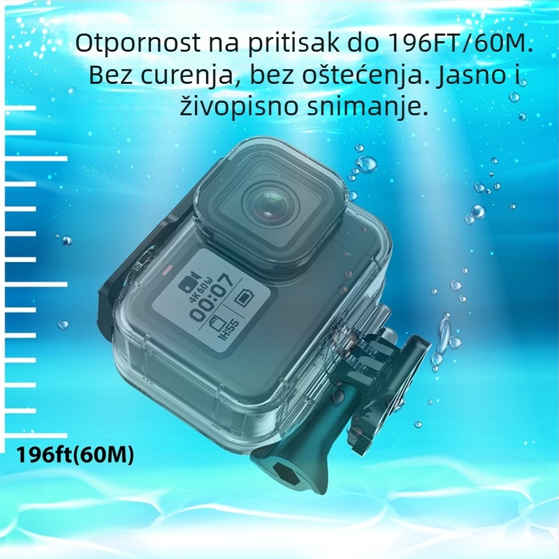 Youyixin 9-13 vodootporna kutija za GoPro HERO9-13; materijal: PC, kaljeno staklo i nehrđajući čelik; kompatibilan s HERO9-13; otporan na prašinu i namijenjen za potapanje