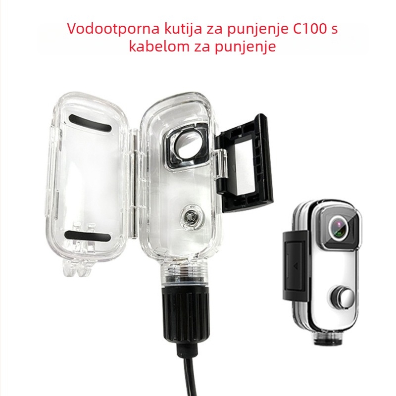 SJCAM C100 vodootporan okvir za punjenje s bočnim punjenjem i snimanjem | ABS materijal, USB punjenje, kompatibilan s C100