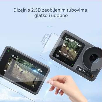 TELESIN zaštitno zaštitno staklo za ekran od kaljenog filma za DJI Action 3/4 – kompatibilno s DJI Action 3/4, materijal: kaljeni film, uključuje kaljeni film i vrećicu s alkoholom