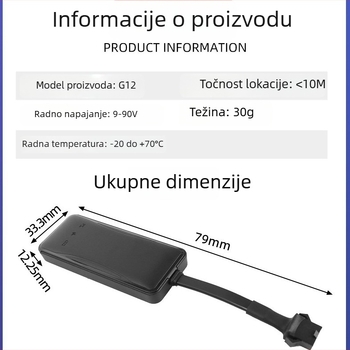 GPS locator za automobile i motore s Beidou – XC-29 – točnost <5 m – napajanje 9-90V – alarmni načini: prekid napajanja, mobilni alarm, geofence, prekoračenje brzine – Karte: Amap/Baidu/Tencent/Google