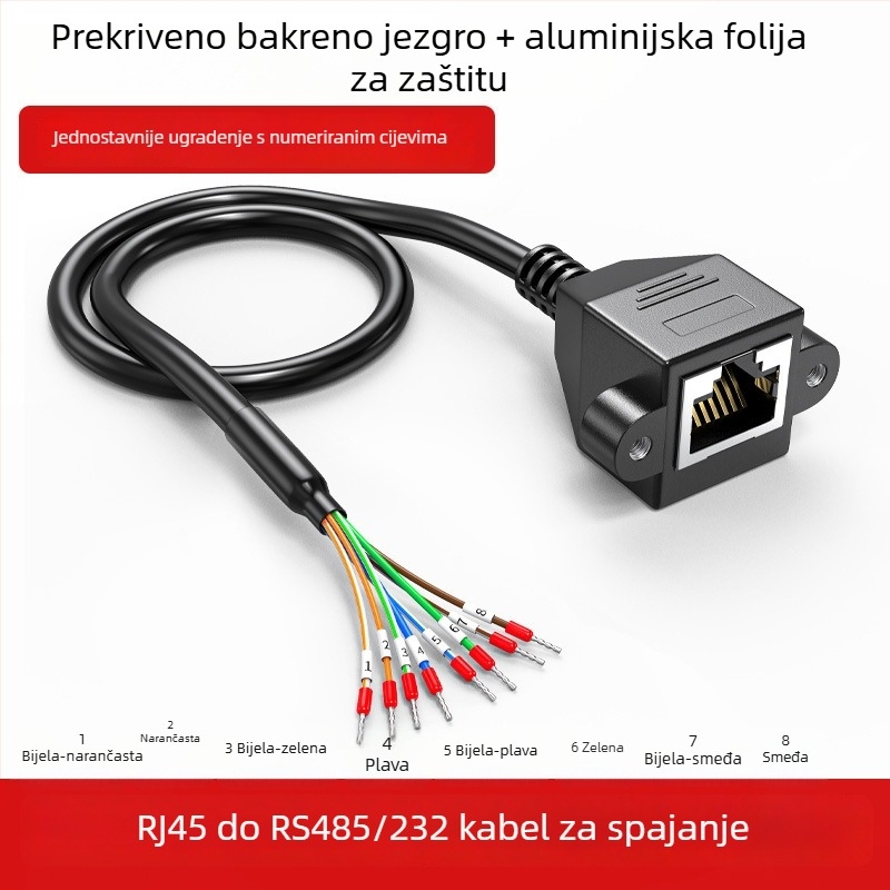Juxin Kontrolna linija RJ45 na 8P8C kabel za RS232/485 debugging, uvijeni par