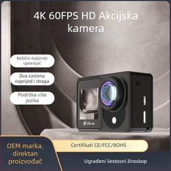 Kamera za akciju za biciklizam – 48 MP senzor, TF kartica pohrana, dvostruki LCD zasloni, model A26, trajanje baterije 90–110 minuta