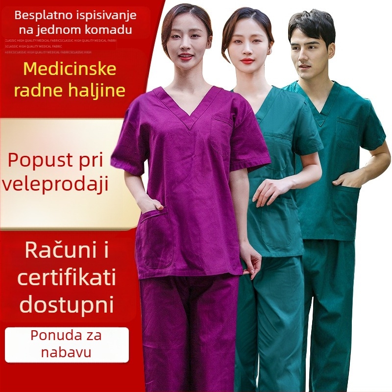 Unisex medicinski scrubs za pranje ruku, za operacijsku dvoranu i stomatološke klinike, pamuk i odvodi vlagu